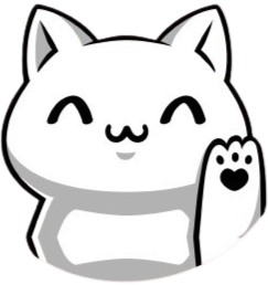 Ilustração de um gato branco com a pata levantada